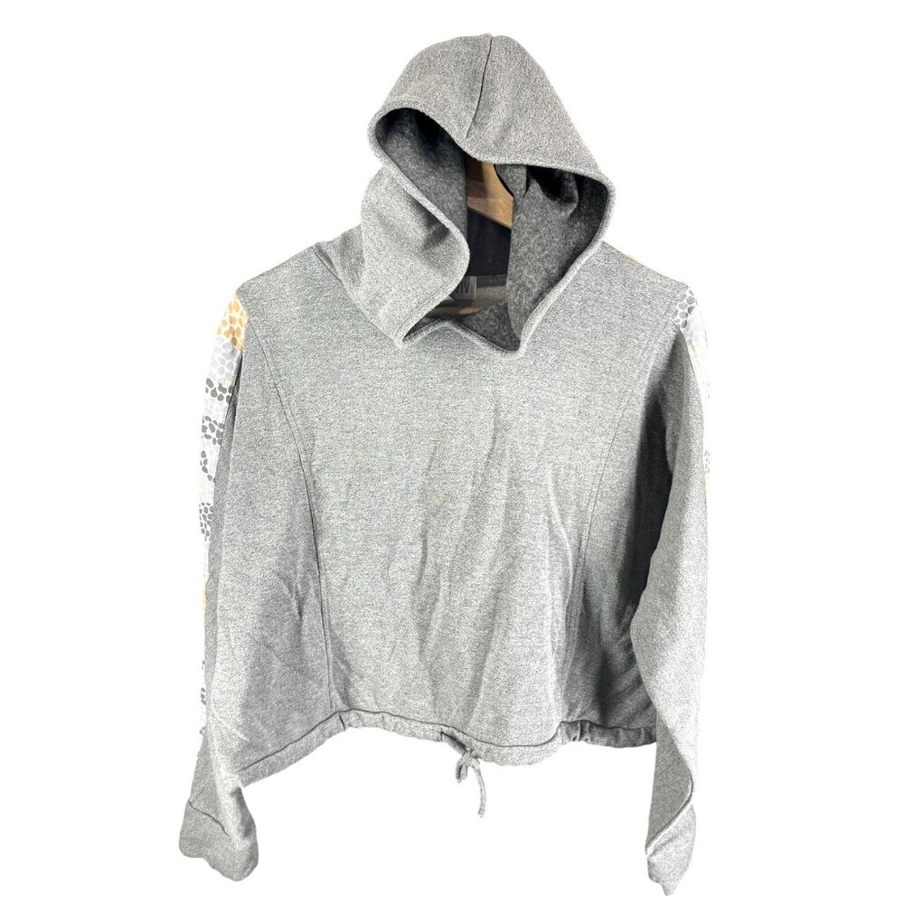 Oli/ViV Womens XL Cropped Hoodie With Drawstring Hem & Patchwork Sleeves